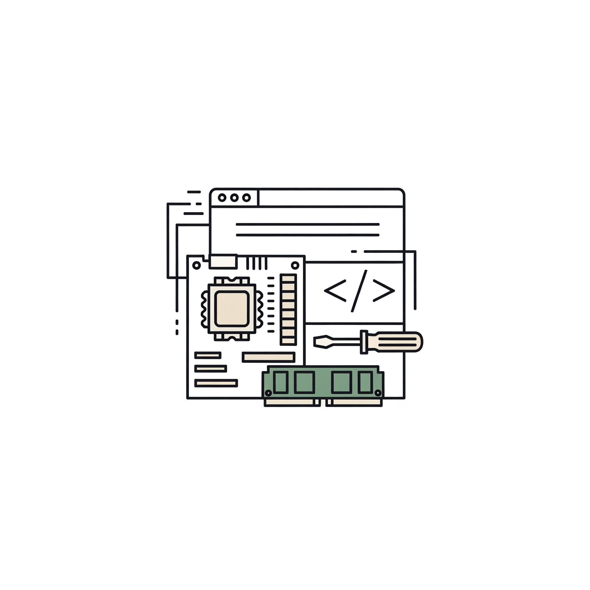 Minimalist Graphic on a Motherboard